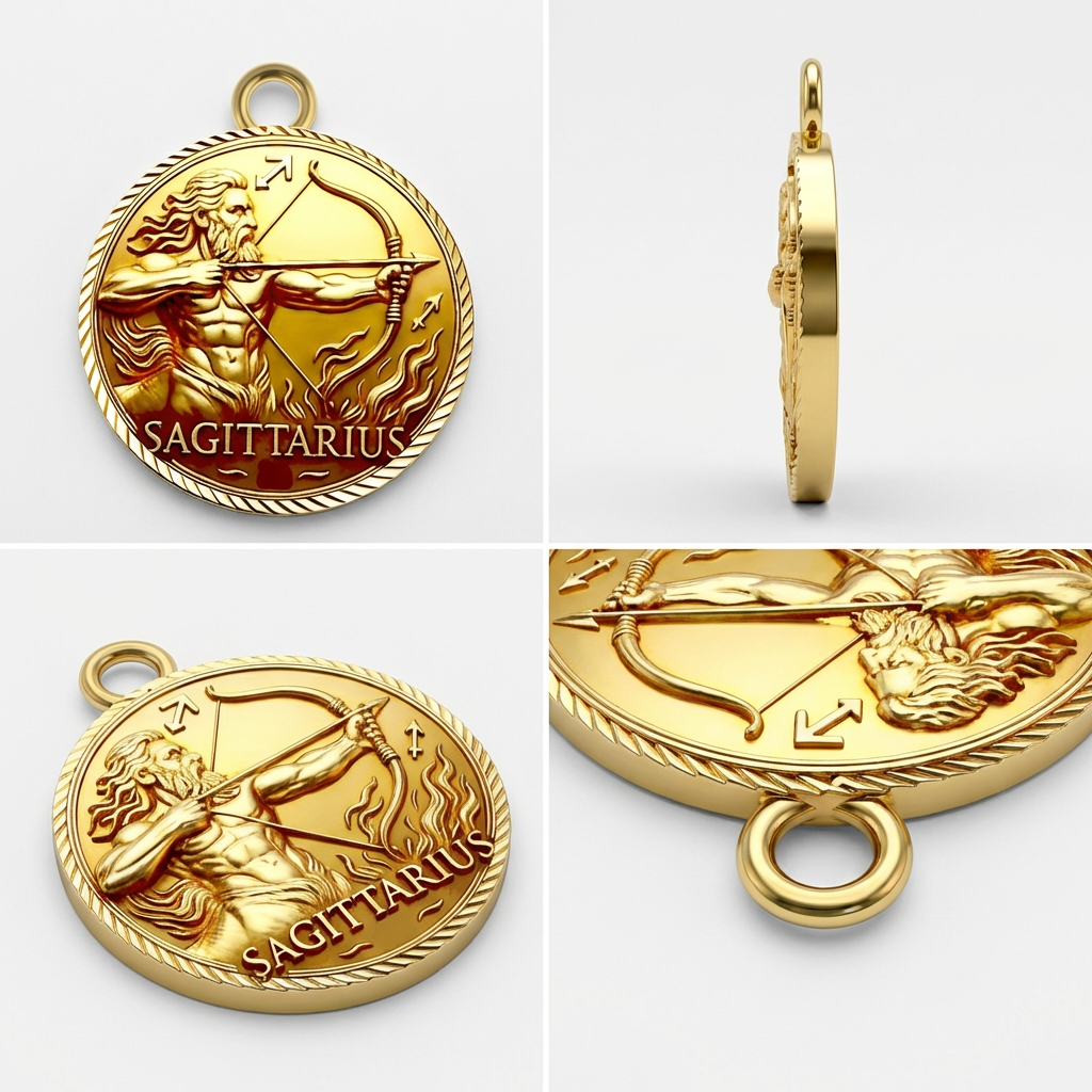 Sagittarius Zodiac Pendant Necklace 925 Sterling Silver Astrology Charm 20x23mm Lightweight Horoscope Jewelry Gift