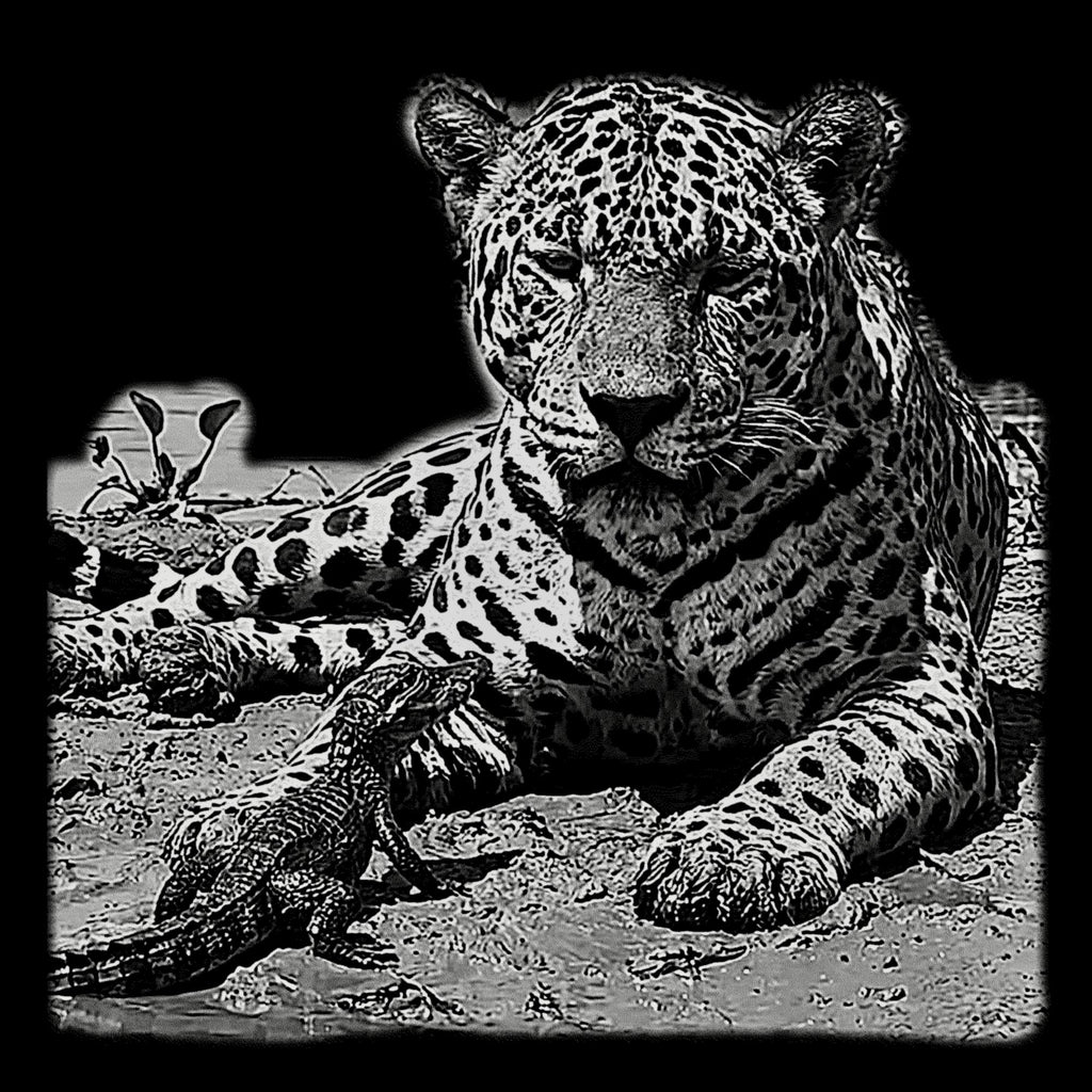 Leopard & Baby Crocodile PNG | Waterhole Scene | African Safari Wildlife | Laser Engraving Digital Download