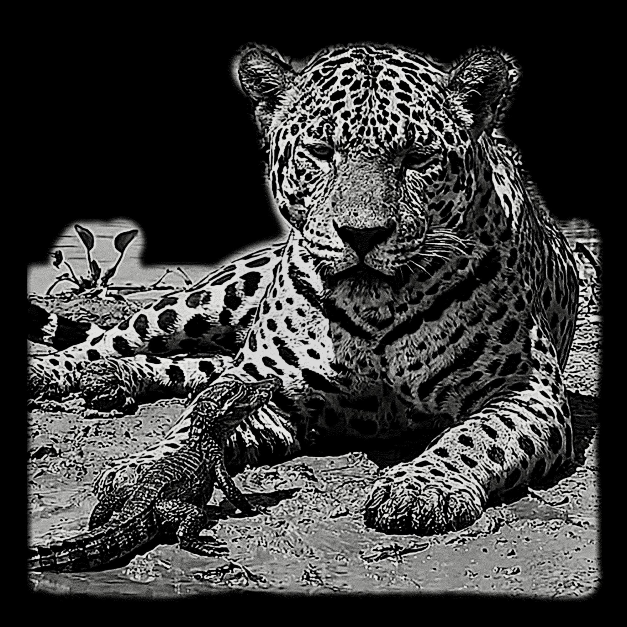 Leopard & Baby Crocodile PNG | Waterhole Scene | African Safari Wildlife | Laser Engraving Digital Download