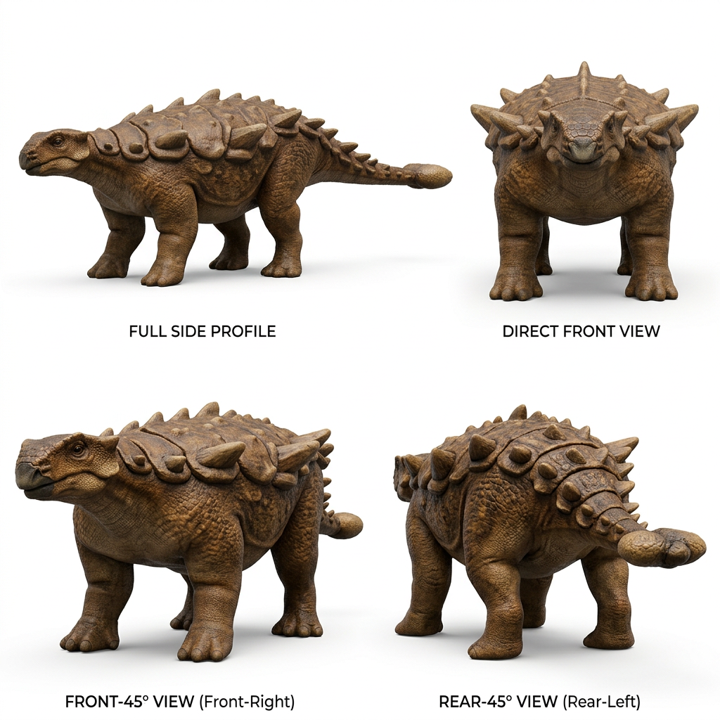Ankylosaurus 3D Printed Model – Armored Dinosaur Sculpture | PLA & Smooth Nylon | Various Colors | Detailed Prehistoric Collectible