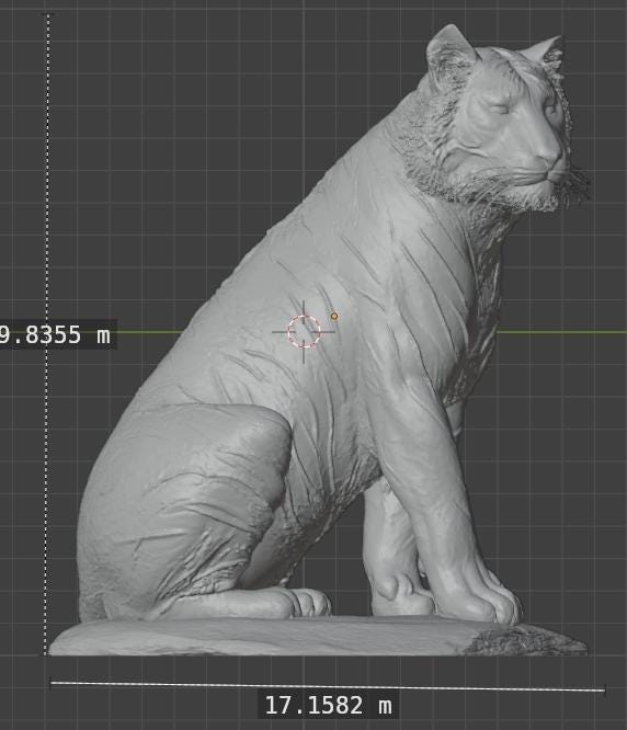 Tiger Sitting Sculpture Digital Download | Wildlife Tiger Art | 20cm Tiger Model | Instant Download
