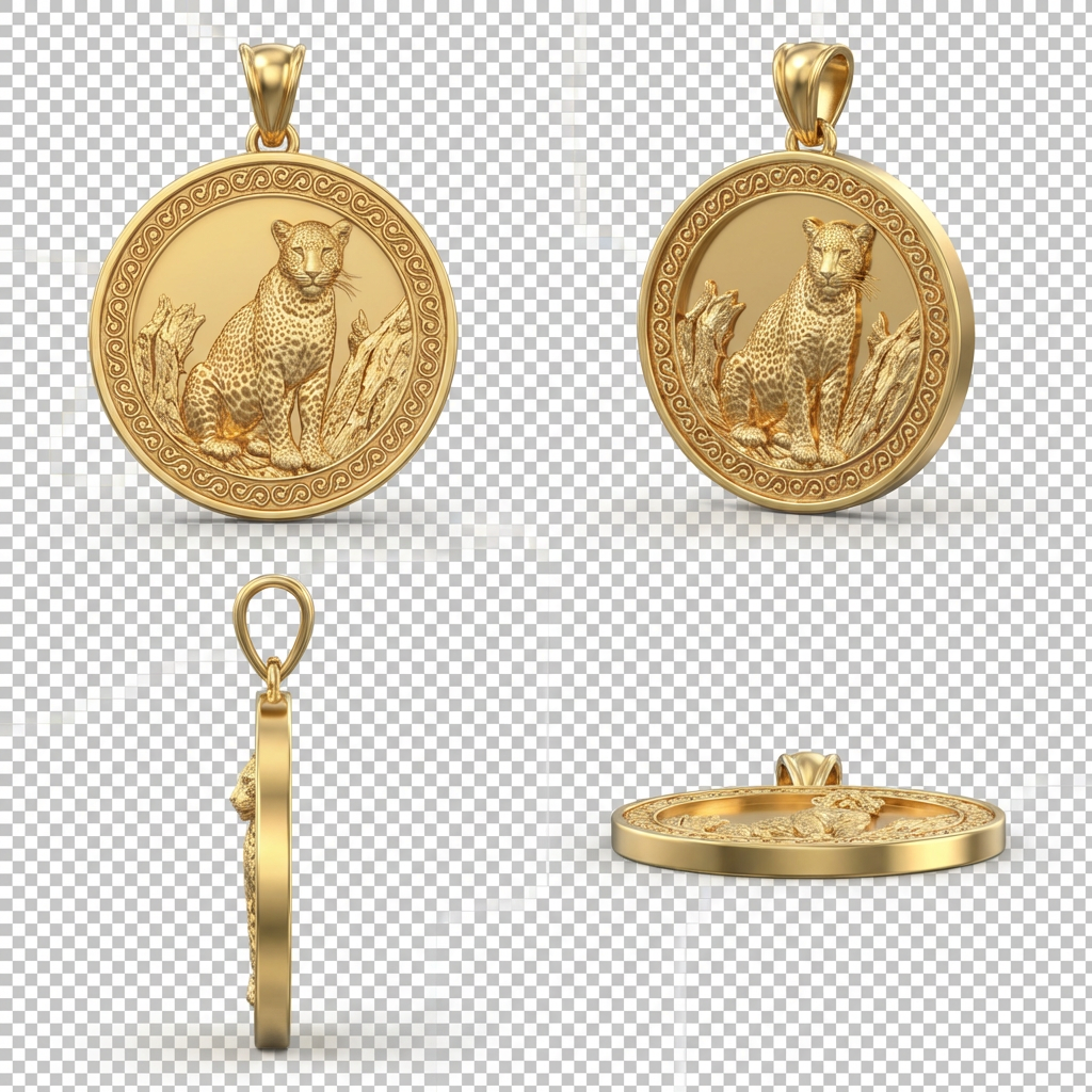 Leopard Pendant Necklace – Gold or Sterling Silver – Elegant Big Cat Jewelry