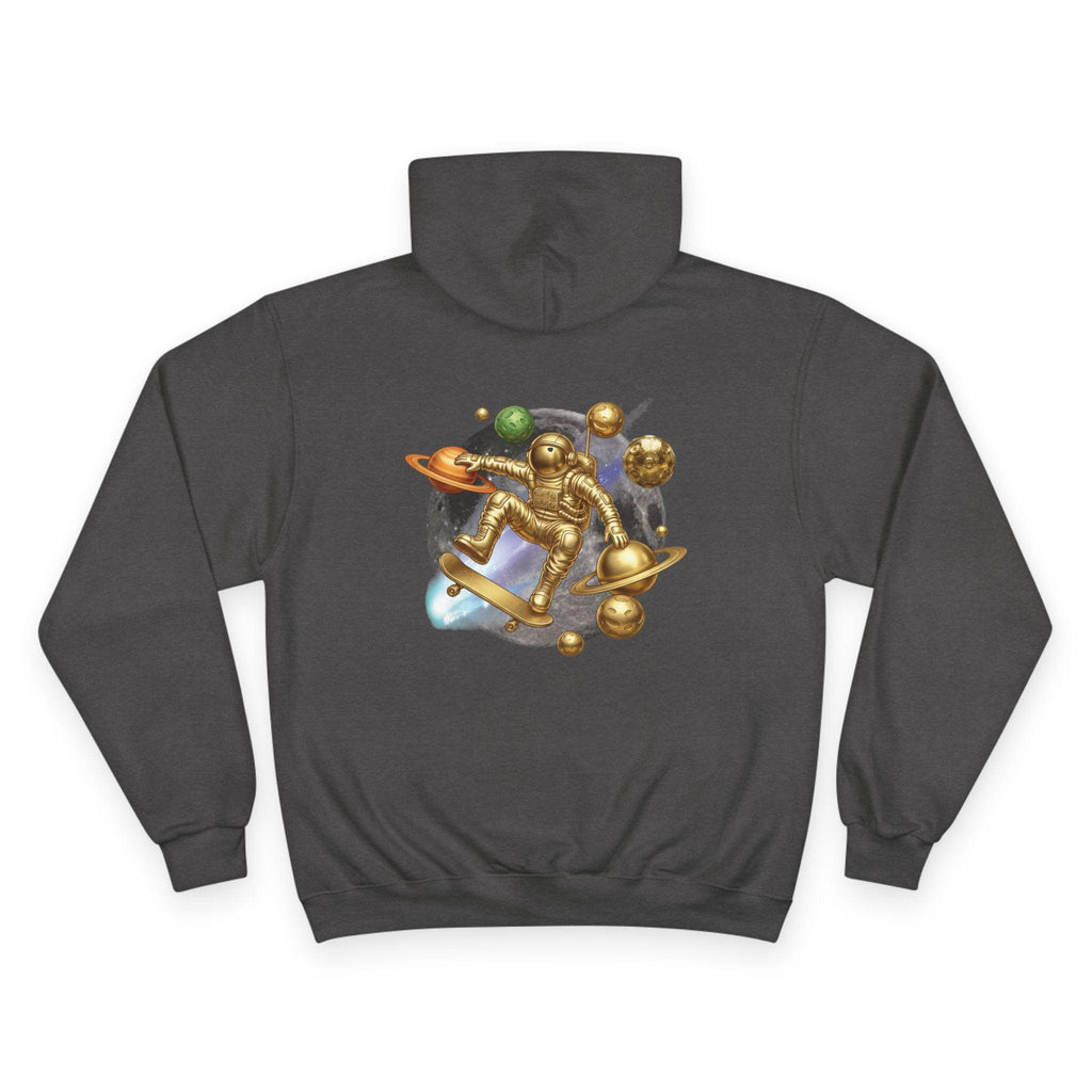 3D Effect Cosmic Skater Astronaut Hoodie Bold Space Graphic Sweatshirt for Teens