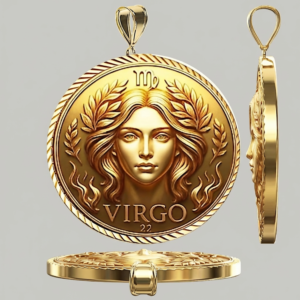 SILVER Virgo Zodiac Pendant Necklace – Astrology Star Sign Jewelry – Minimal Celestial Charm