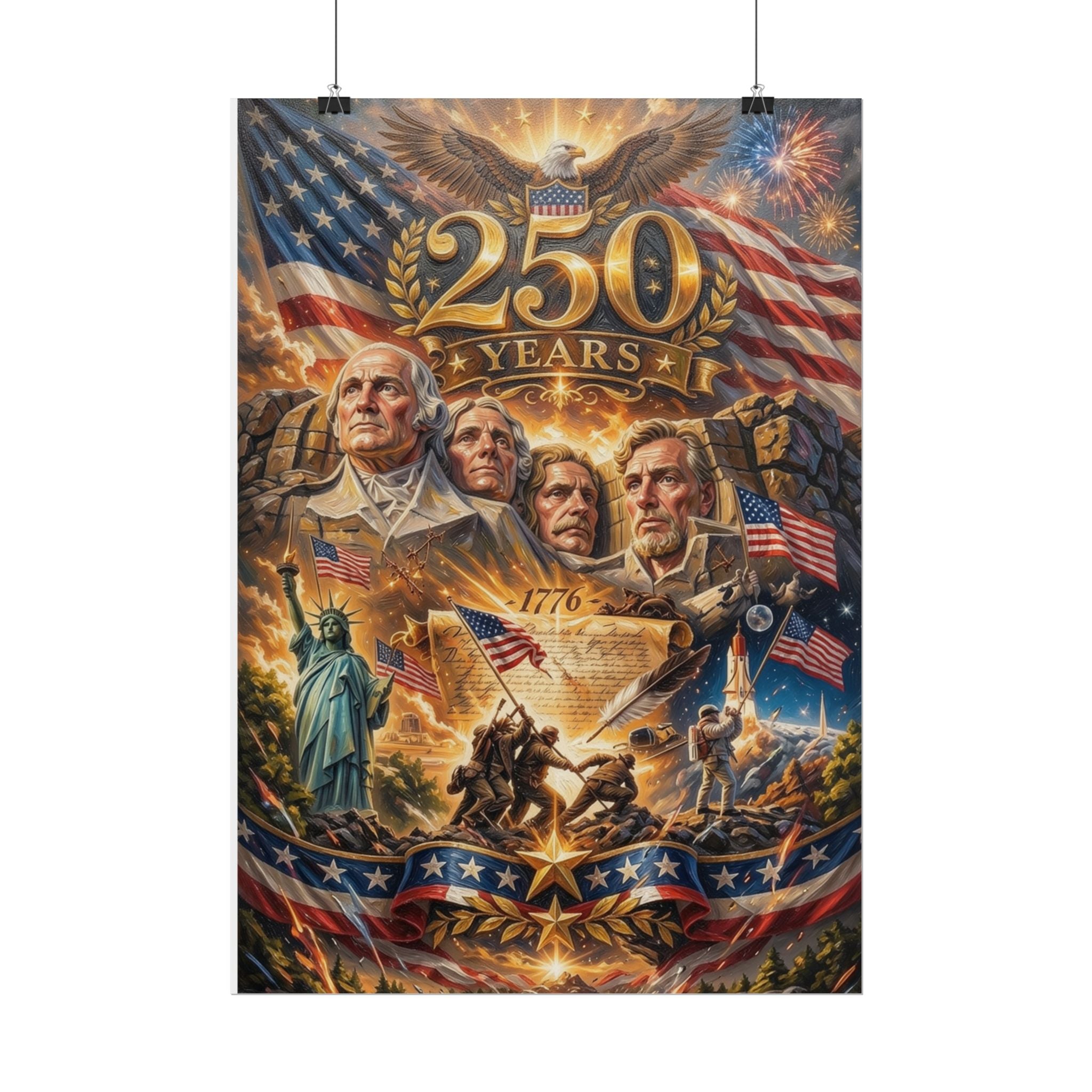 Patriotic 250 Years Declaration of Independence Poster