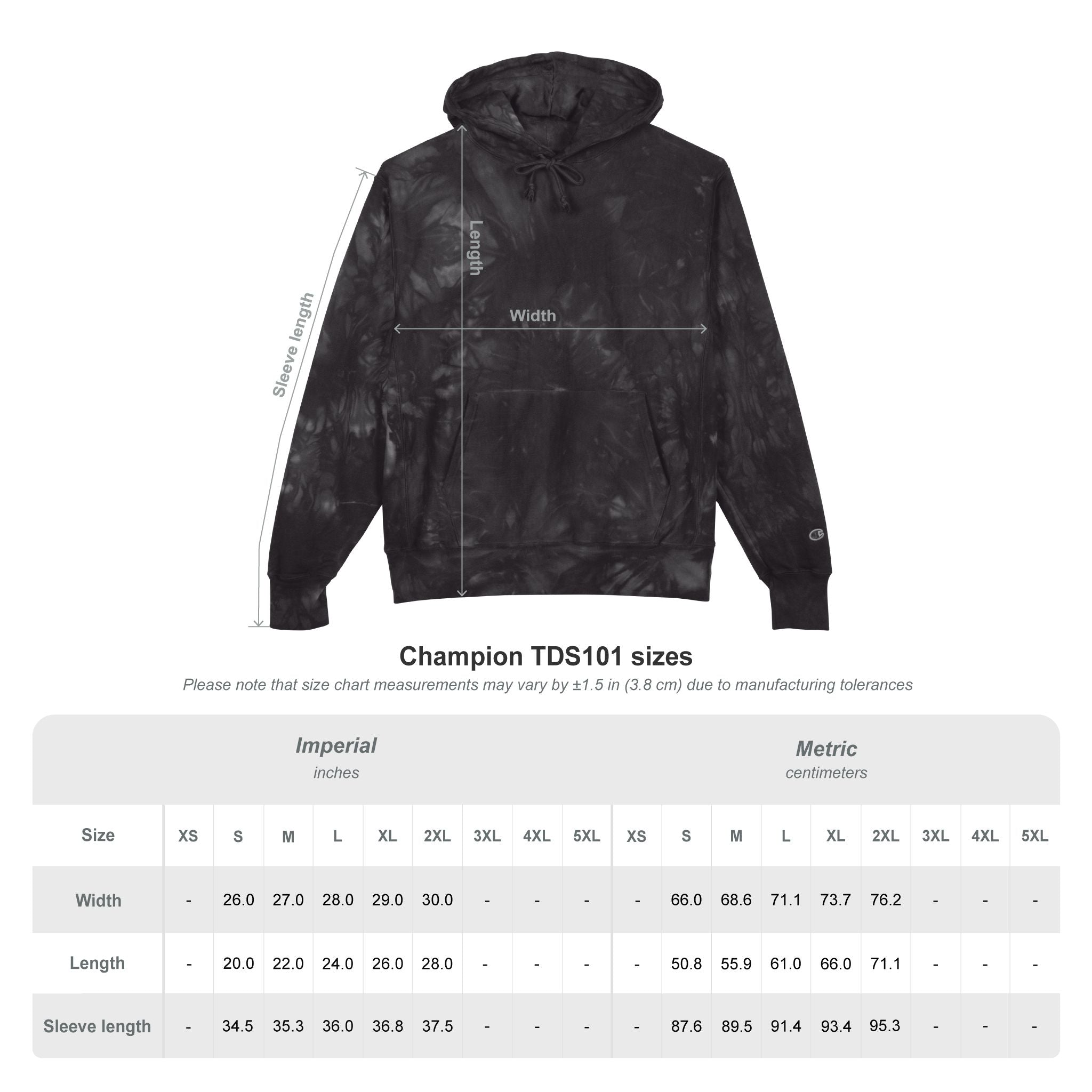 Tie-Dye Champion Hoodie — Embroidered Gold Seal Sweatshirt