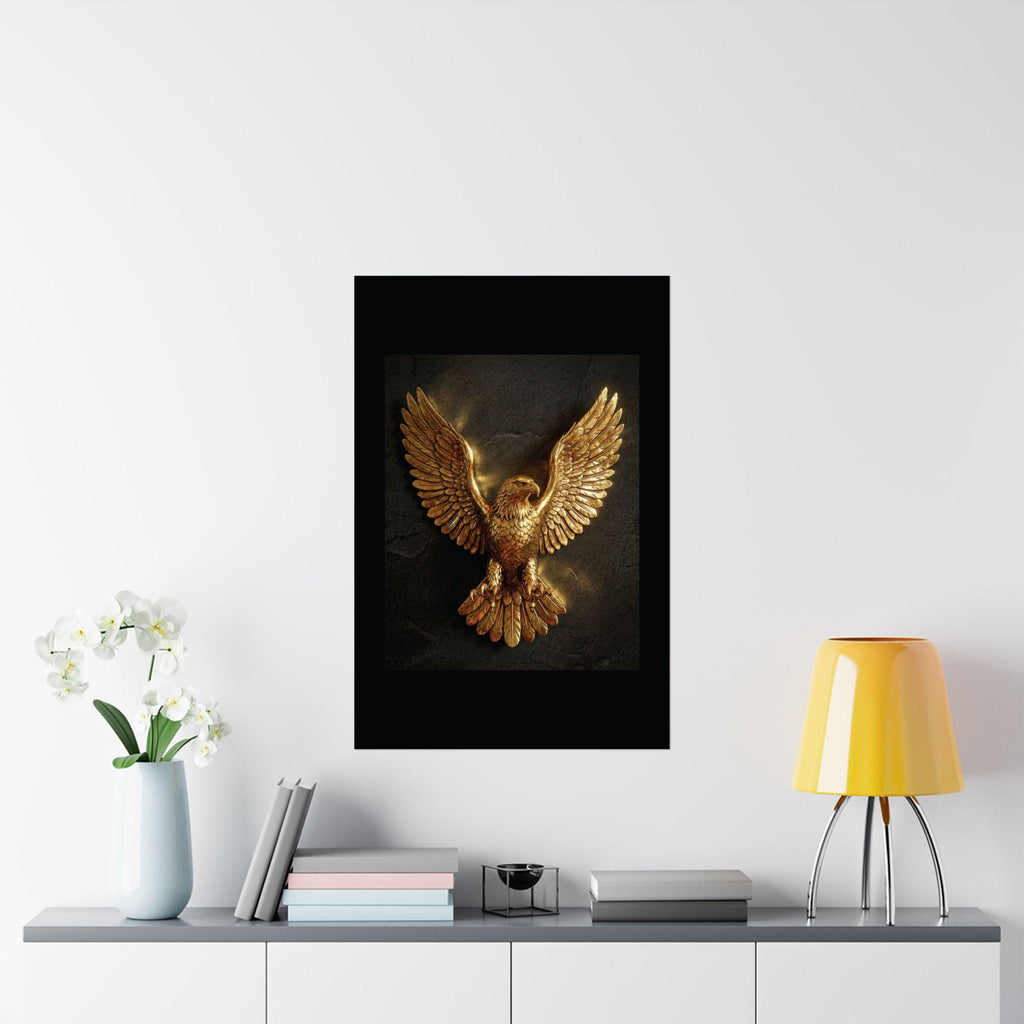 Gold Bald Eagle Wall Art | Majestic Wildlife Print