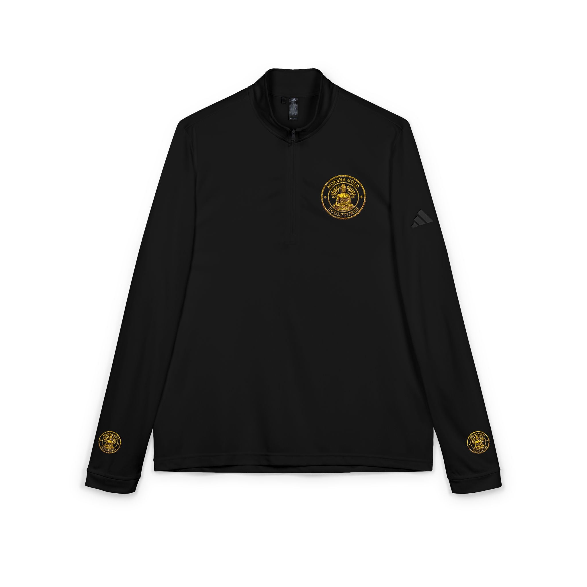 Embroidered adidas Quarter-Zip Pullover — White Performance Jacket with Crest