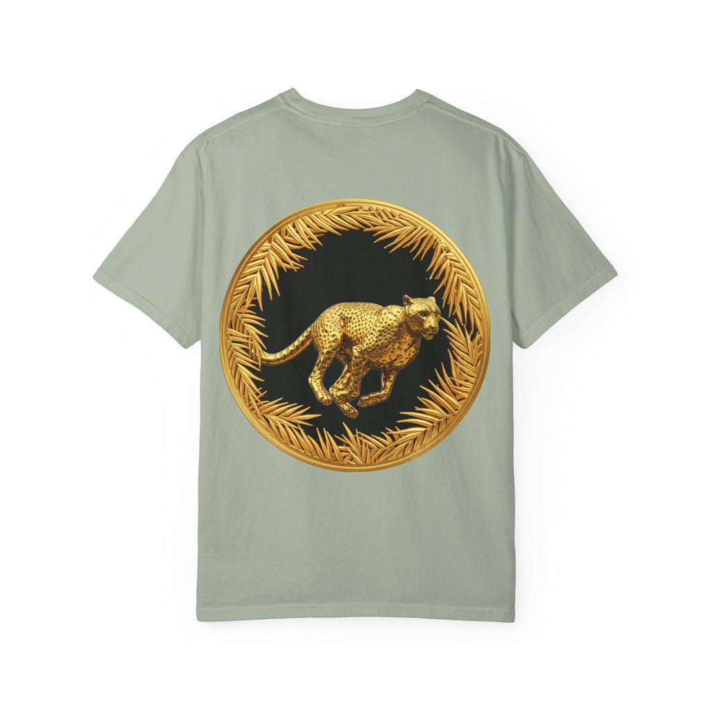 Gold Cheetah Attack Mode T-Shirt - Fierce Wildlife Design