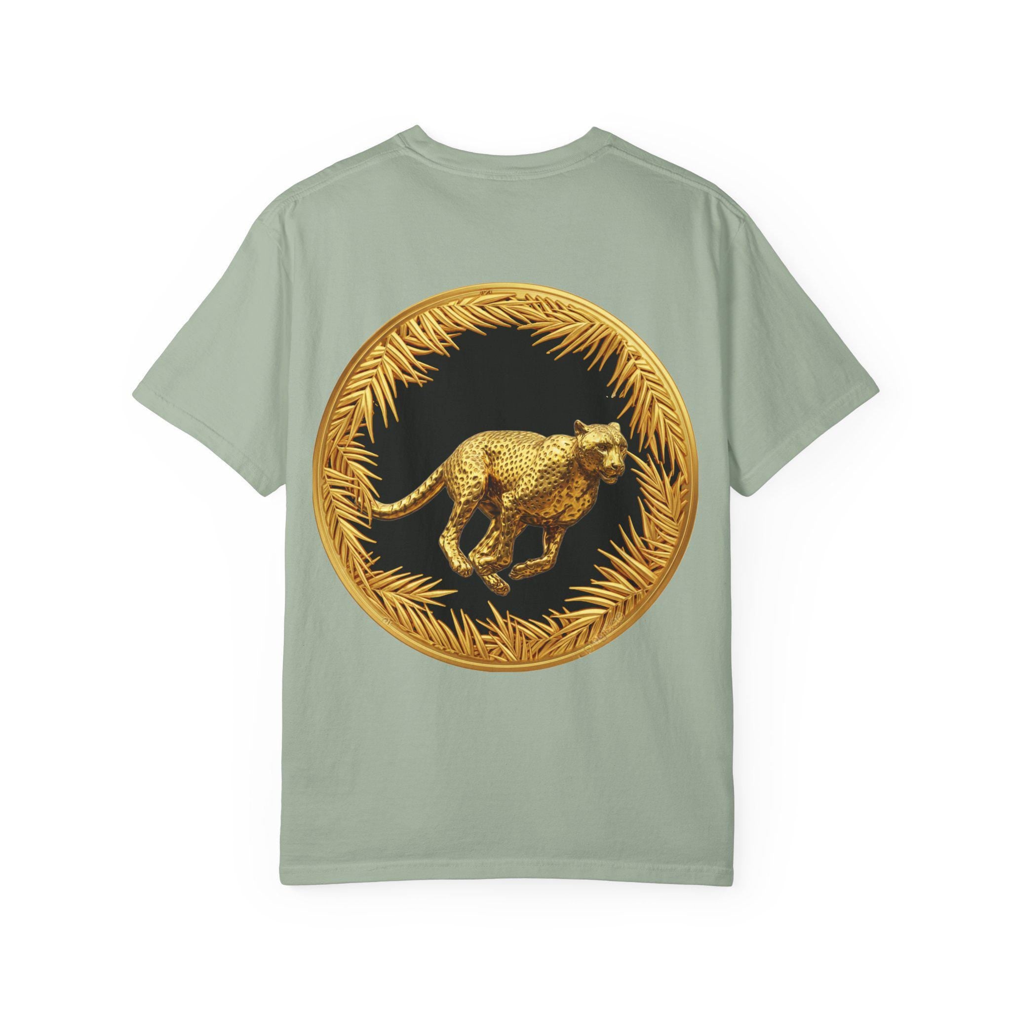 Gold Cheetah Attack Mode T-Shirt - Fierce Wildlife Design