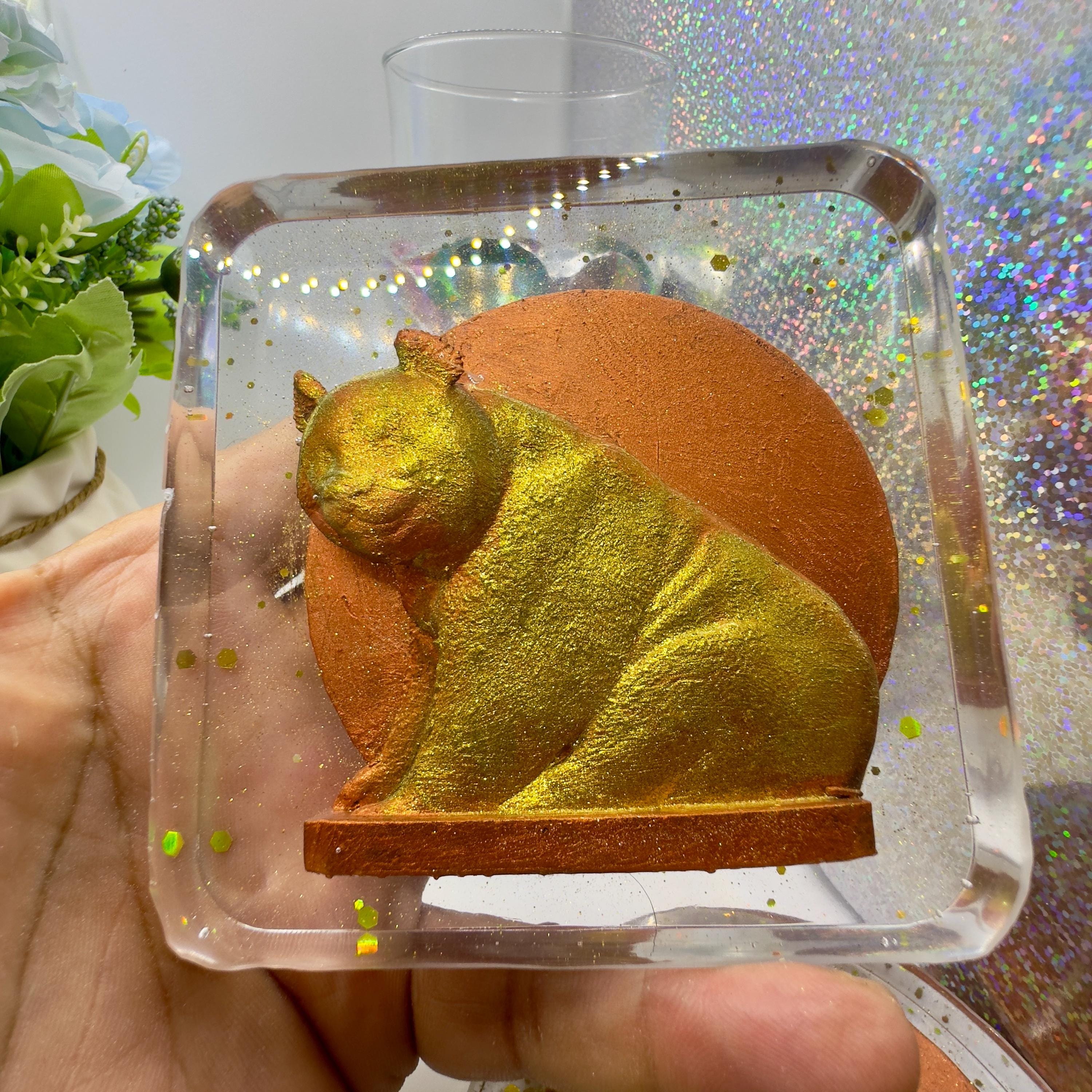 Handmade Panda Resin Coaster | Black & White Animal Art