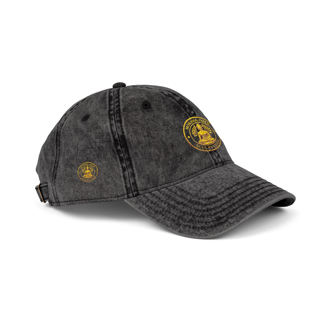 Vintage Embroidered Cap – Gold Seal Logo Hat