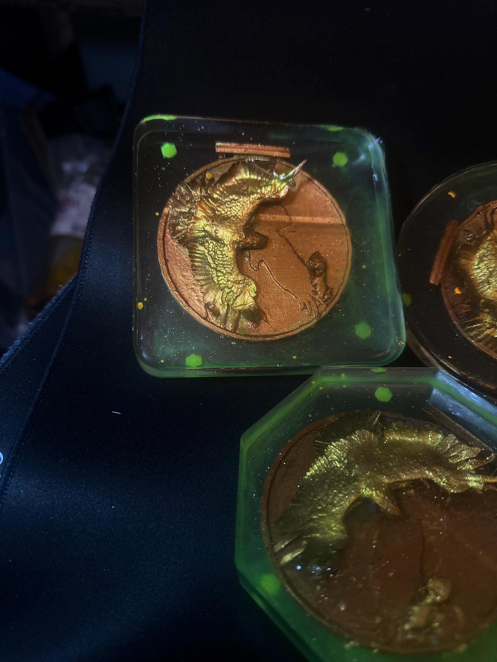 Golden Eagle Catching a Squirrel – Glow in the Dark Coaster Set of 3
