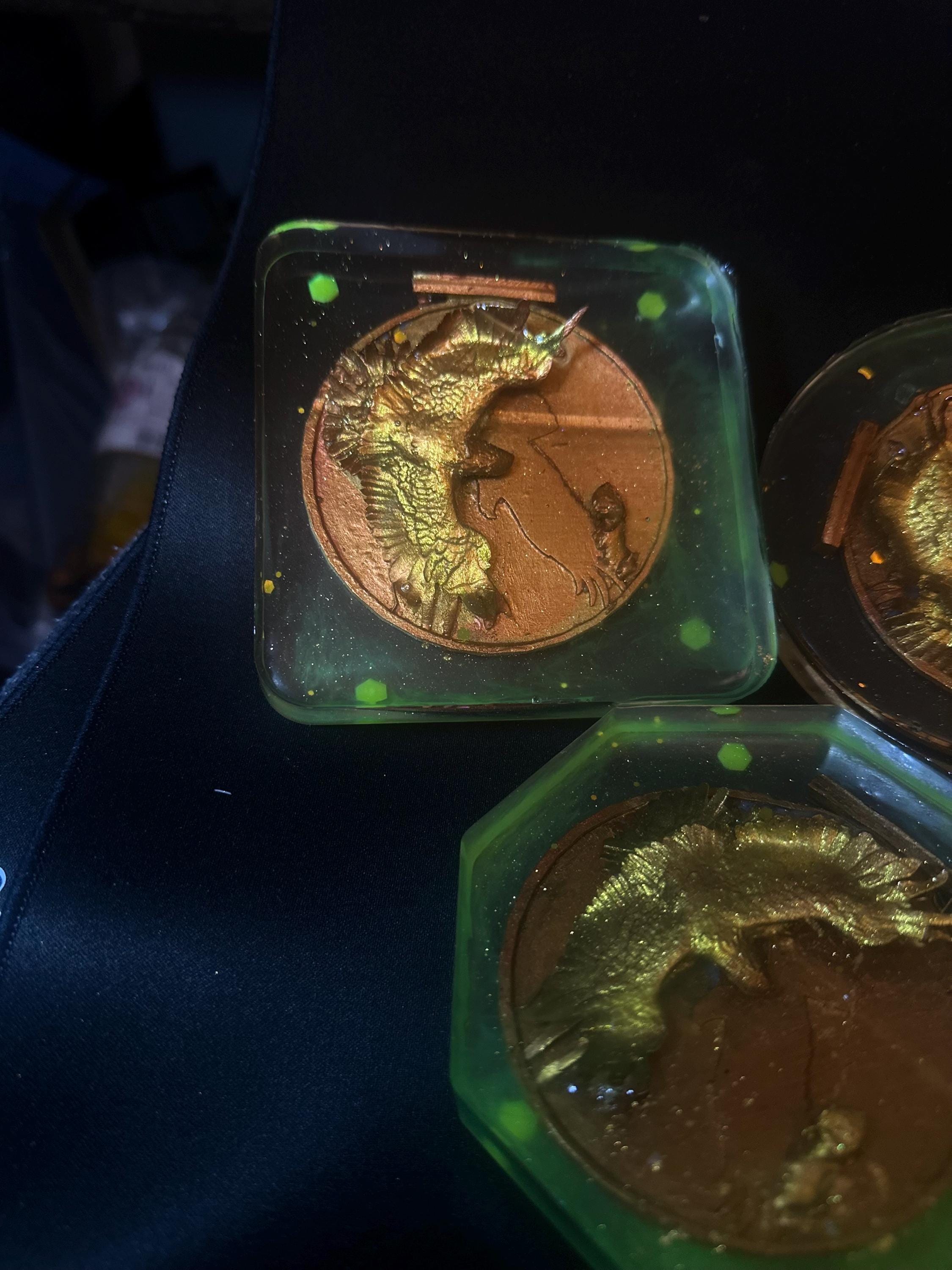 Golden Eagle Catching a Squirrel – Glow in the Dark Coaster Set of 3