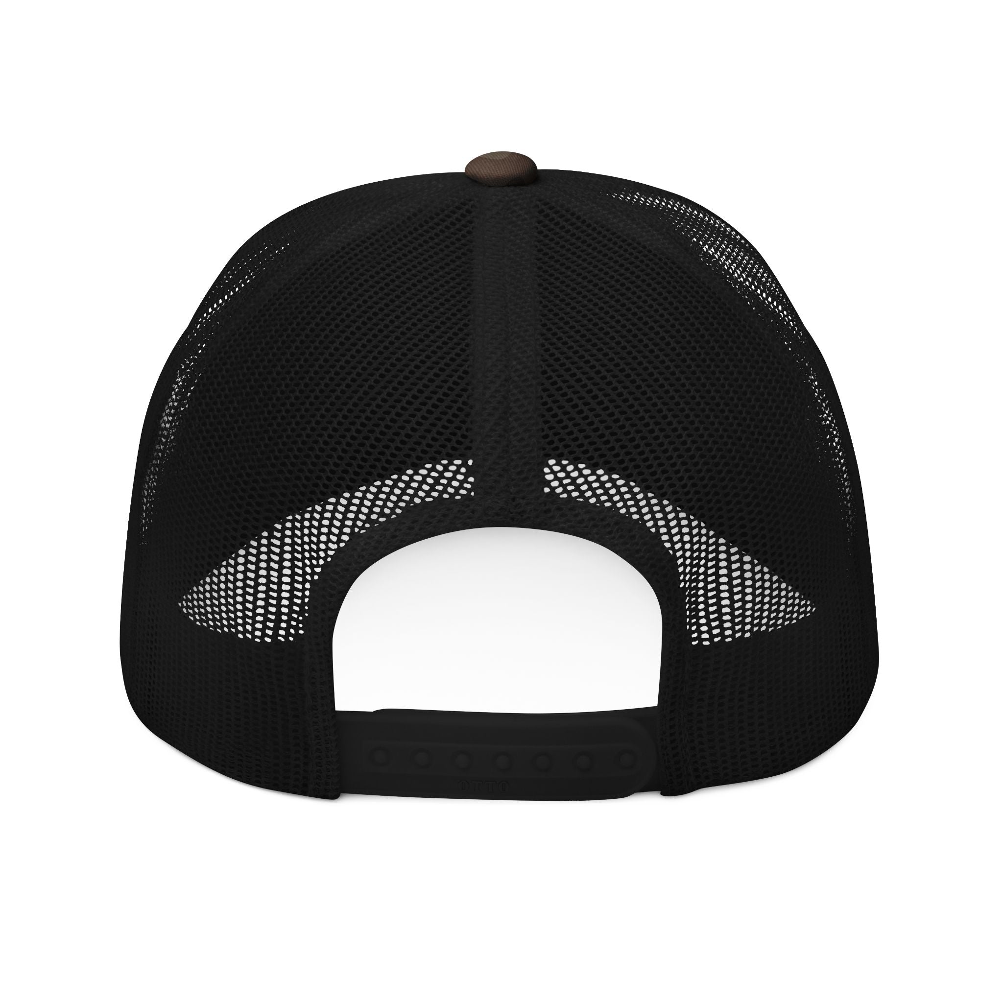 Camouflage Trucker Hat — Embroidered Gold Belt Patch