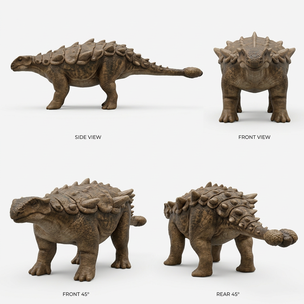 Large Ankylosaurus Model 250mm 3D Printed Dinosaur Figure Realistic Collectible Prehistoric Animal Desk Decor Gift