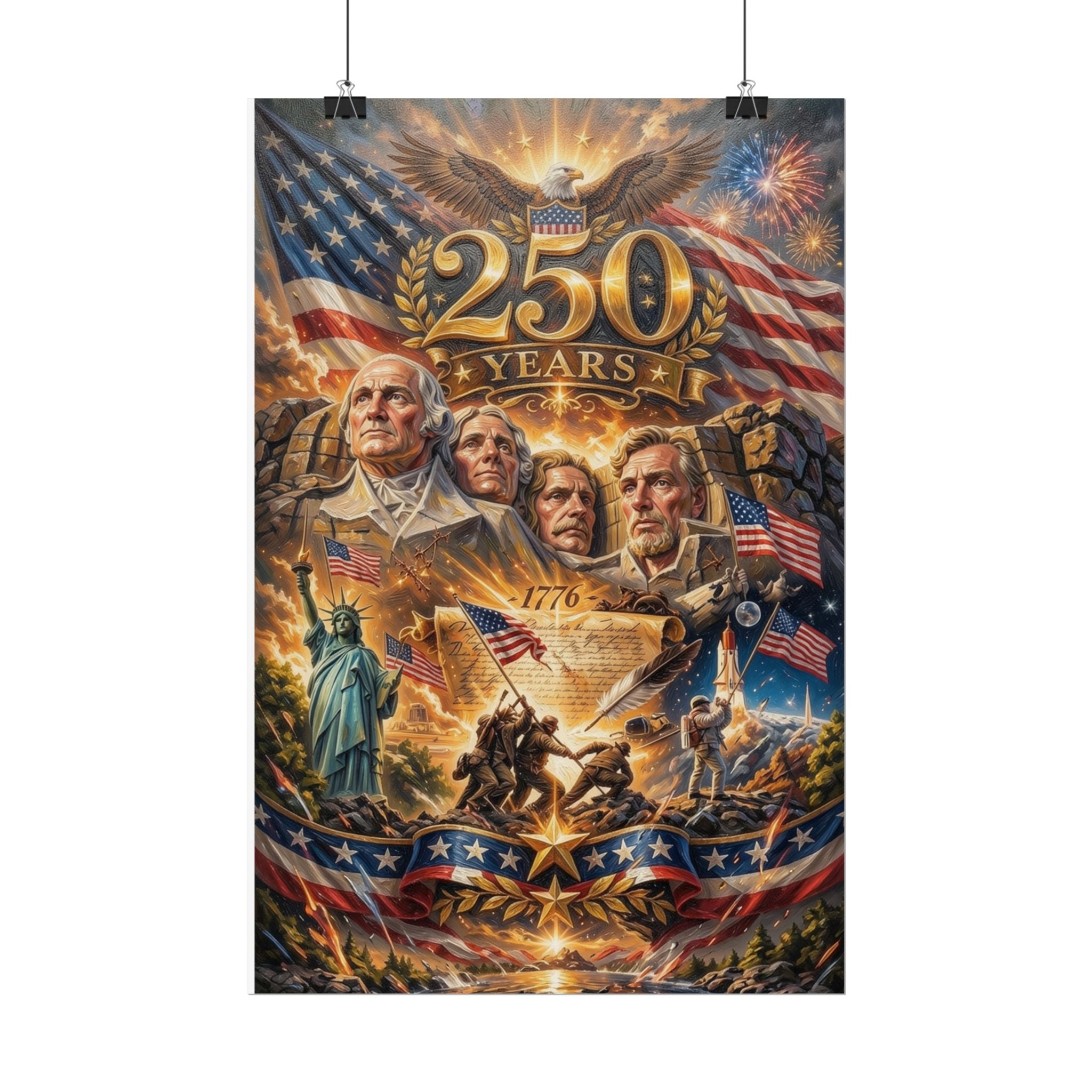 Patriotic 250 Years Declaration of Independence Poster