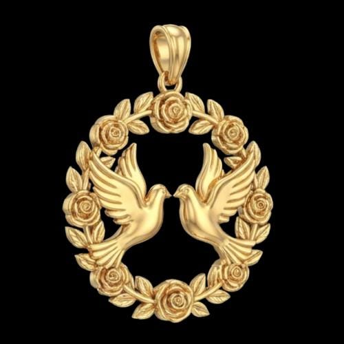 3D Dove Pendant – 18K Gold or Sterling Silver Love Jewelry