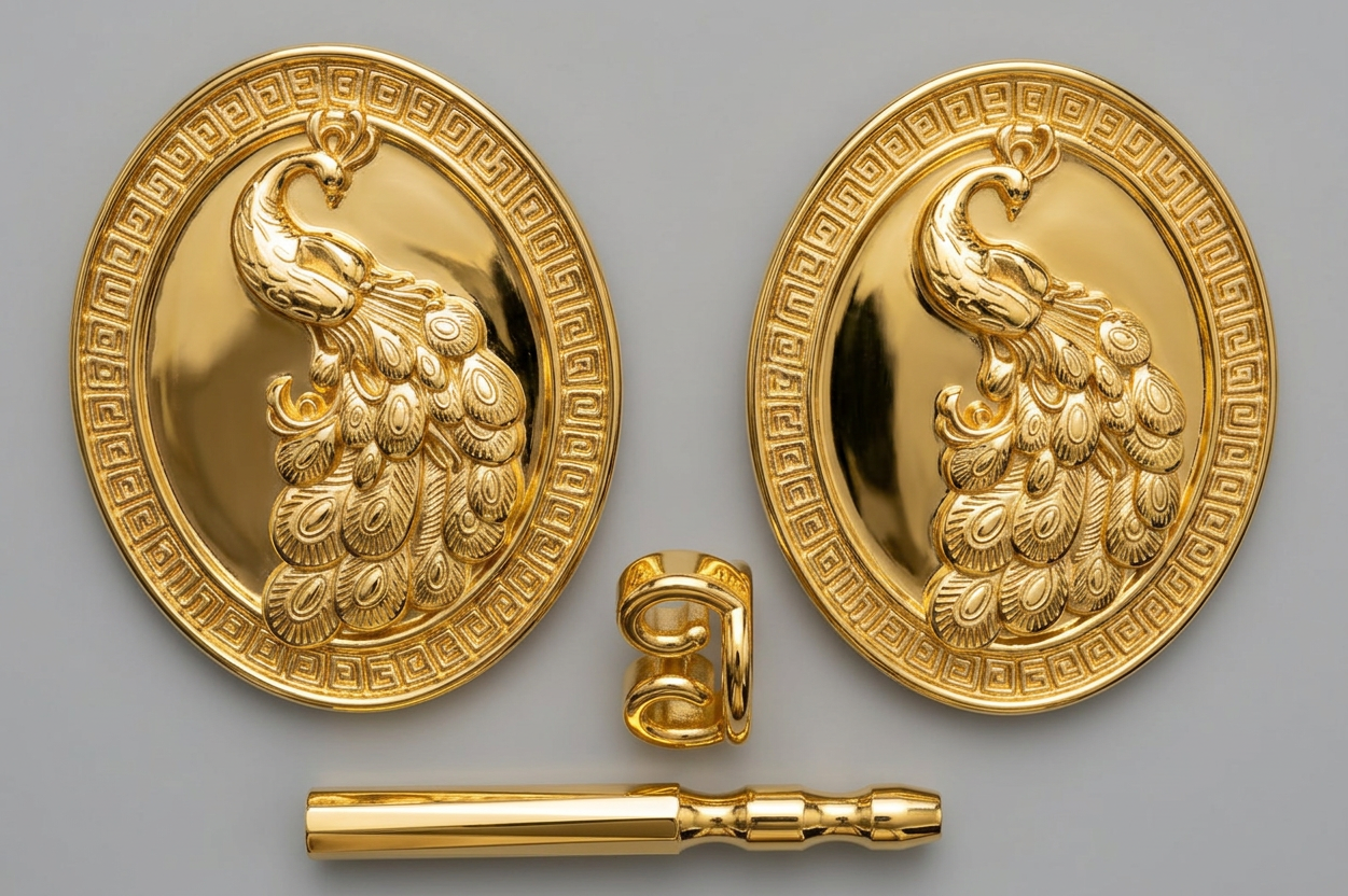 Gothic Peacock Stud Earrings – Solid 9K Gold, Sterling Silver 925 or Polished Yellow Brass – Vintage Peacock Earrings – Nature Inspired Bird Jewelry – Screw Back Earrings