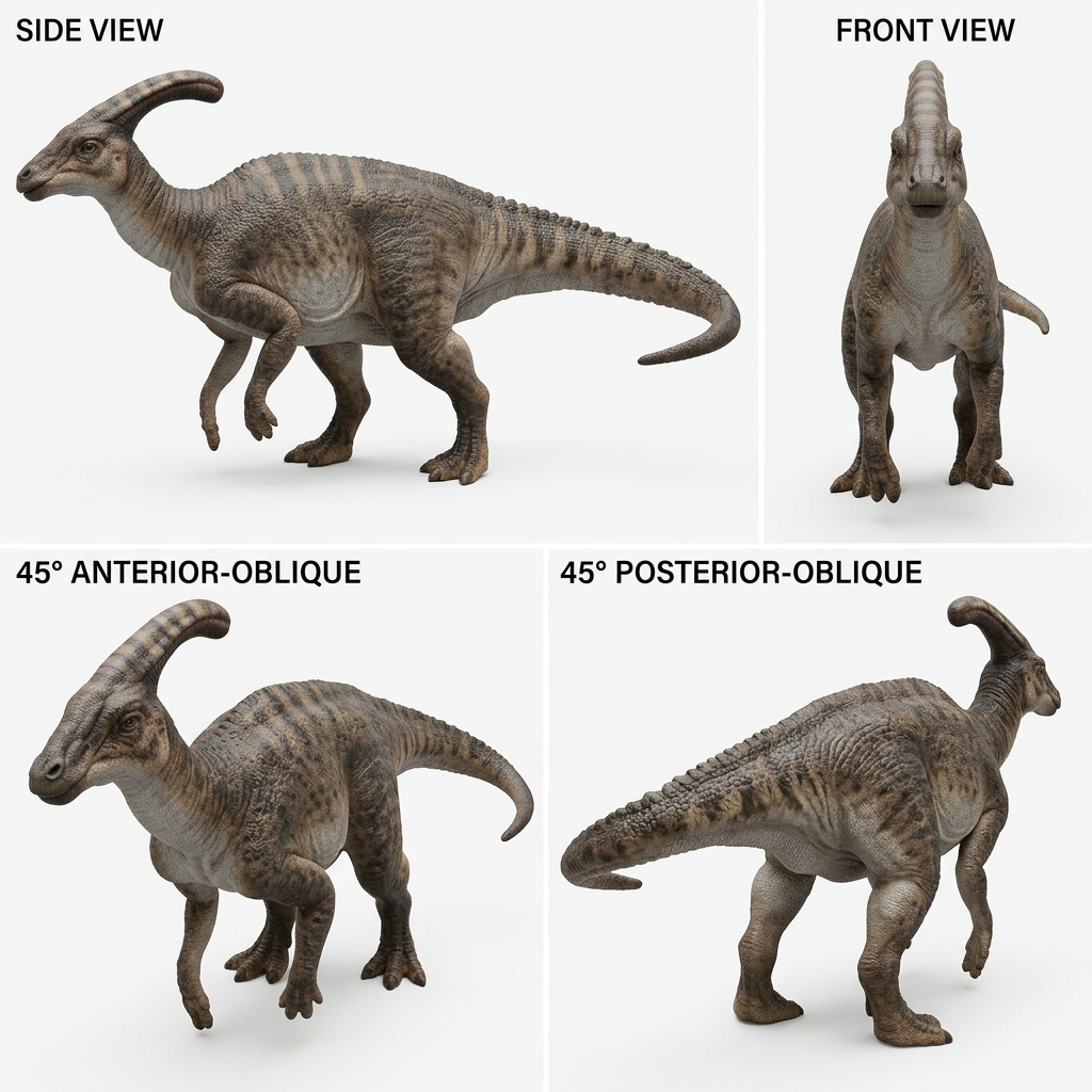 Parasaurolophus 3D Printed Model – Dinosaur Sculpture | PLA & Smooth Nylon | Various Colors | Detailed Prehistoric Collectible