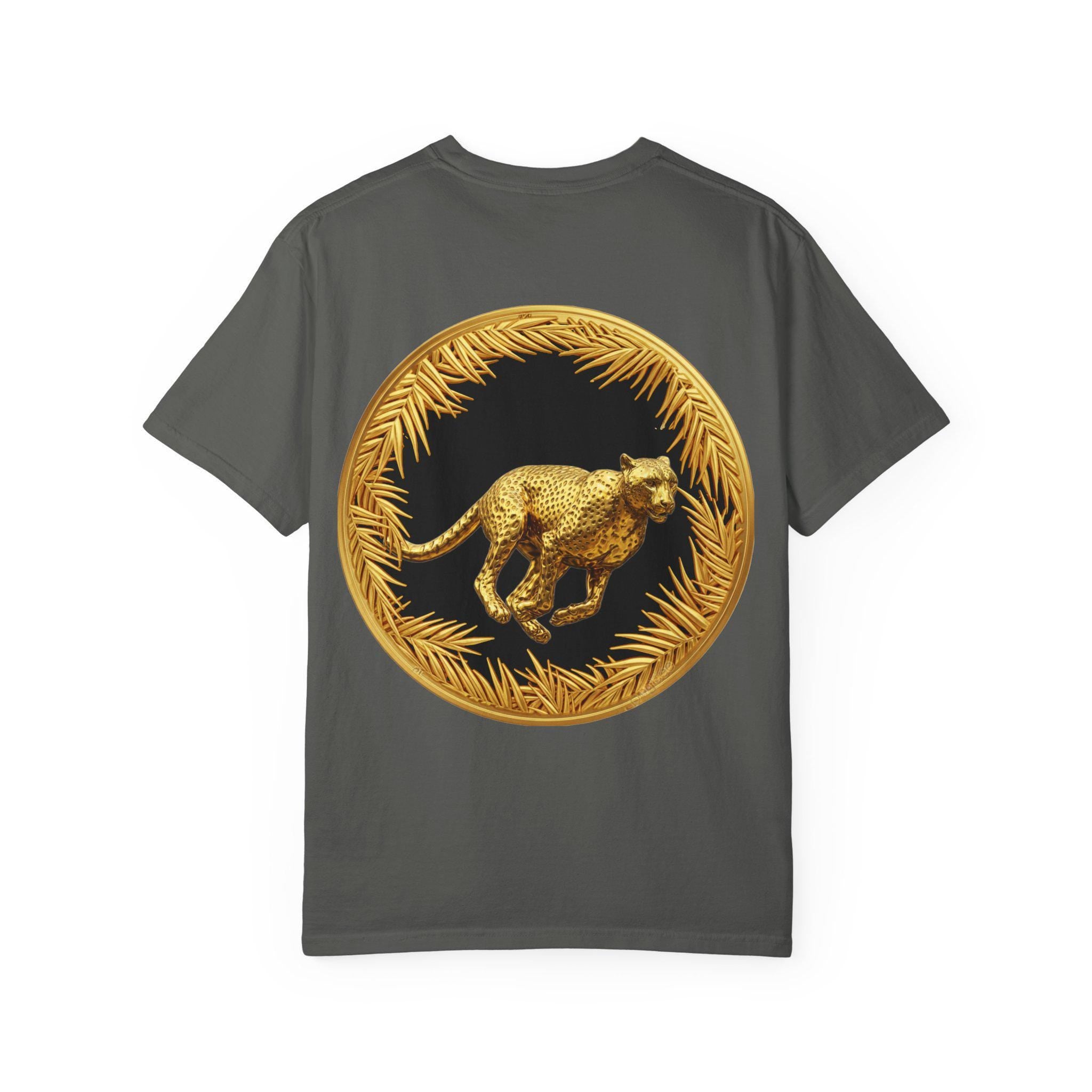 Gold Cheetah Attack Mode T-Shirt - Fierce Wildlife Design