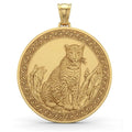 Leopard Pendant Necklace – Gold or Sterling Silver – Elegant Big Cat Jewelry