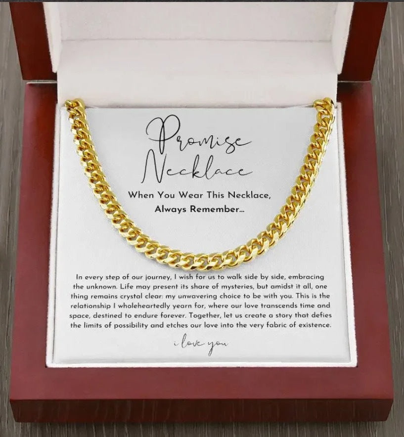 Cuban Link Chain Necklace for Men - Stainless Steel Gold Silver Gift Set