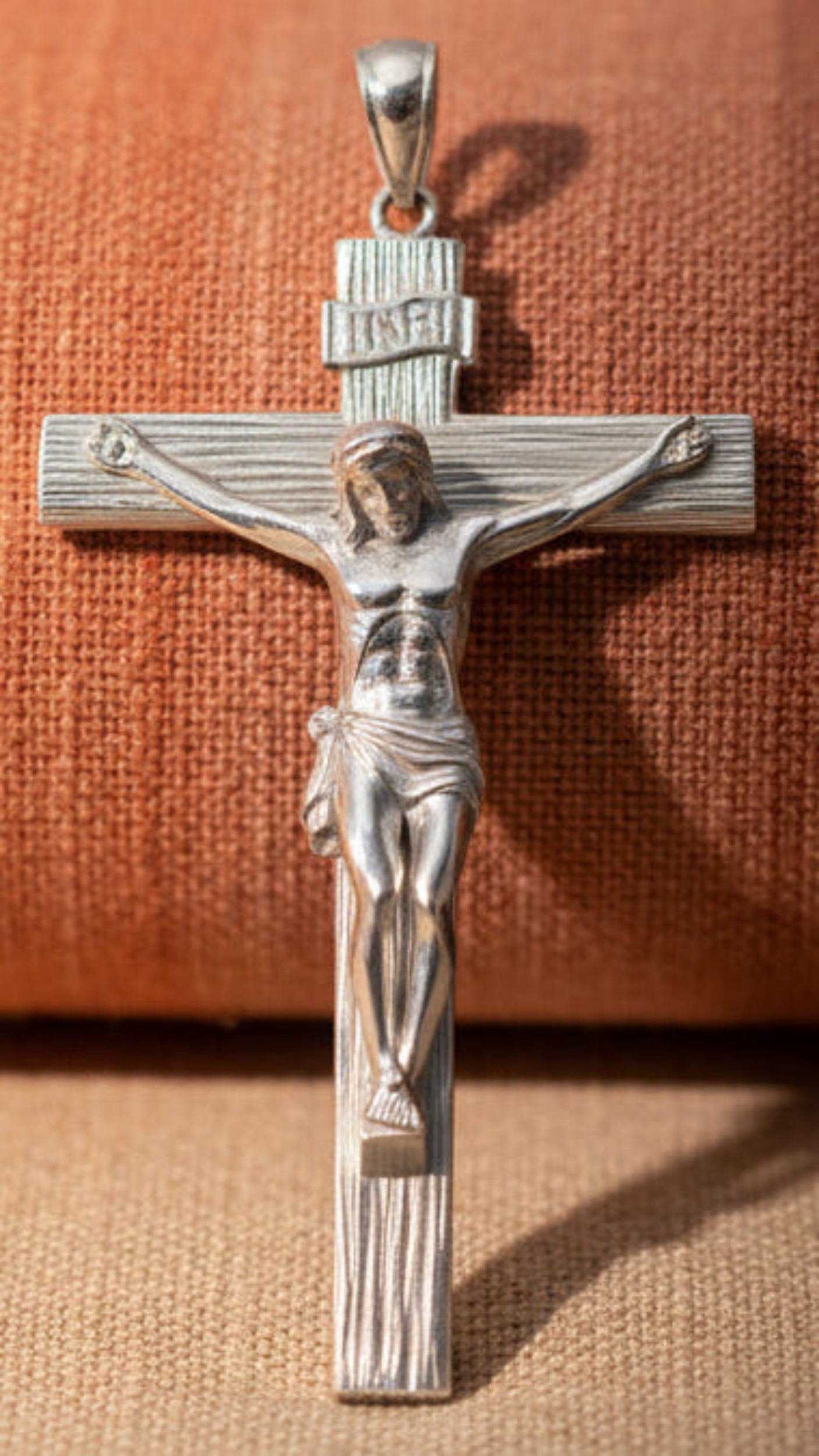 INRI Jesus Crucifix Pendant | Sterling Silver & Brass | Catholic Christian Jewelry | 25mm