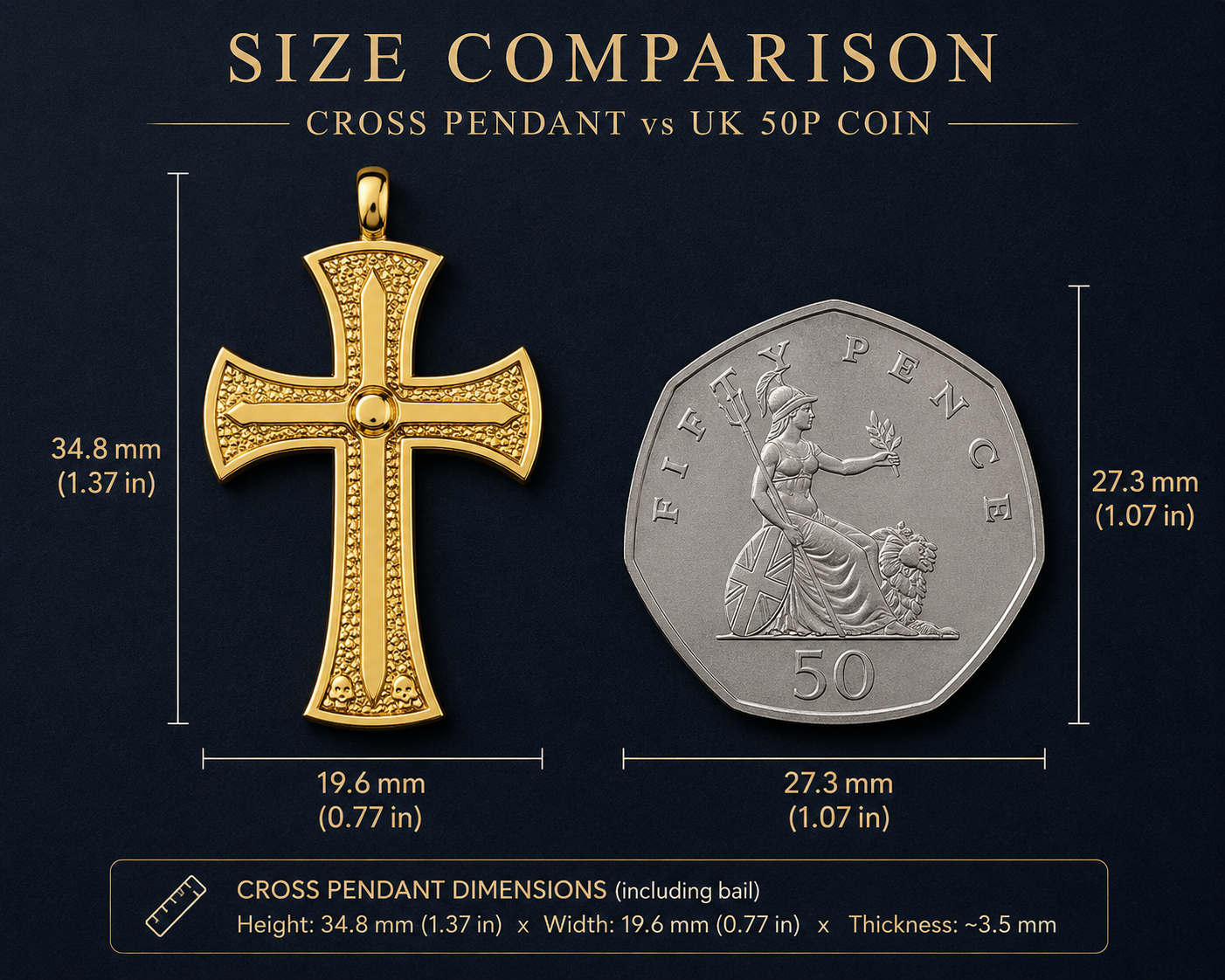 18K Gold Cross Pendant Necklace | Medieval Christian Cross | Faith Necklace | Religious Jewelry | Sacred Cross Pendant | Christian Gift