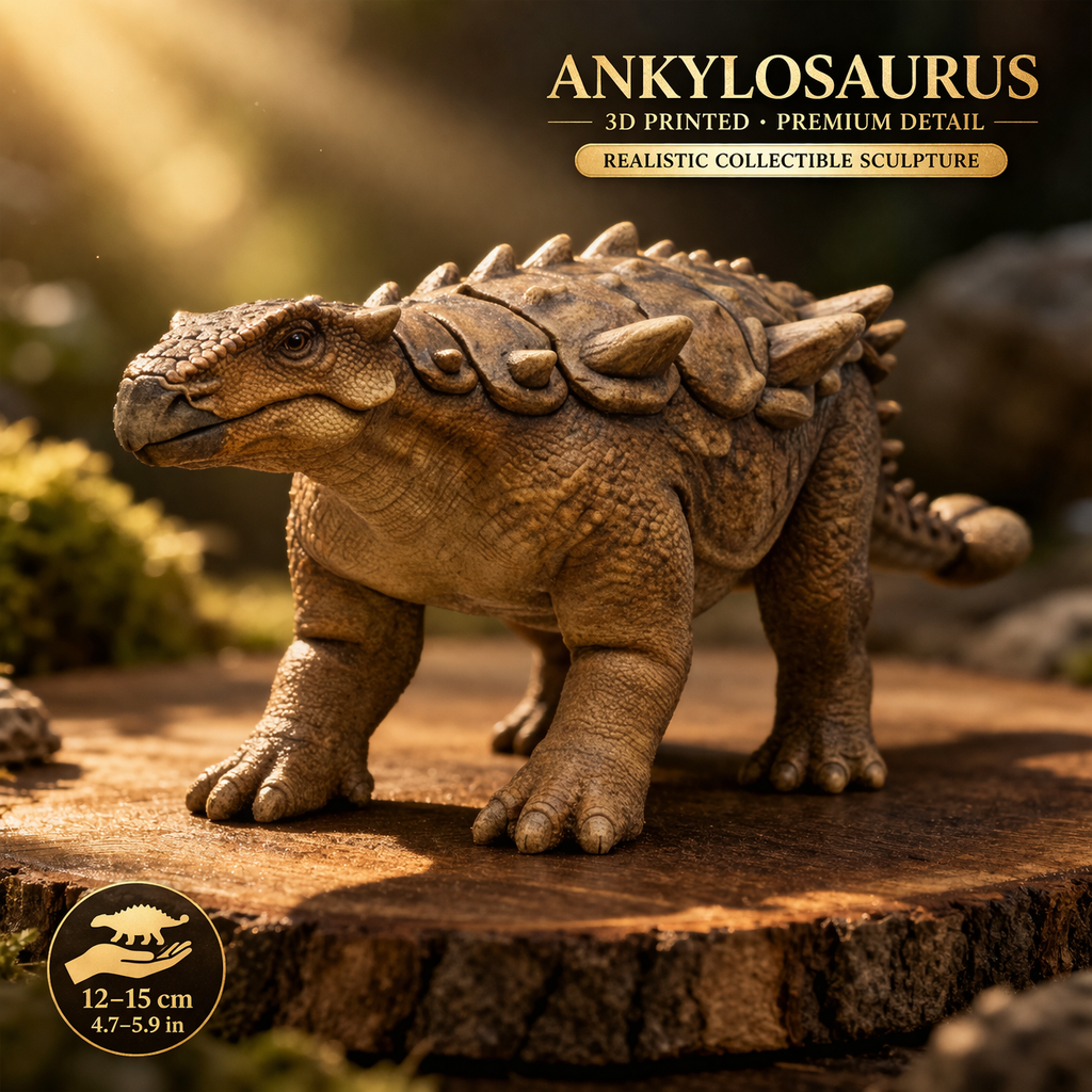 Ankylosaurus 3D Printed Model – Armored Dinosaur Sculpture | PLA & Smooth Nylon | Various Colors | Detailed Prehistoric Collectible