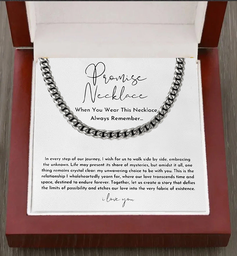 Cuban Link Chain Necklace for Men - Stainless Steel Gold Silver Gift Set