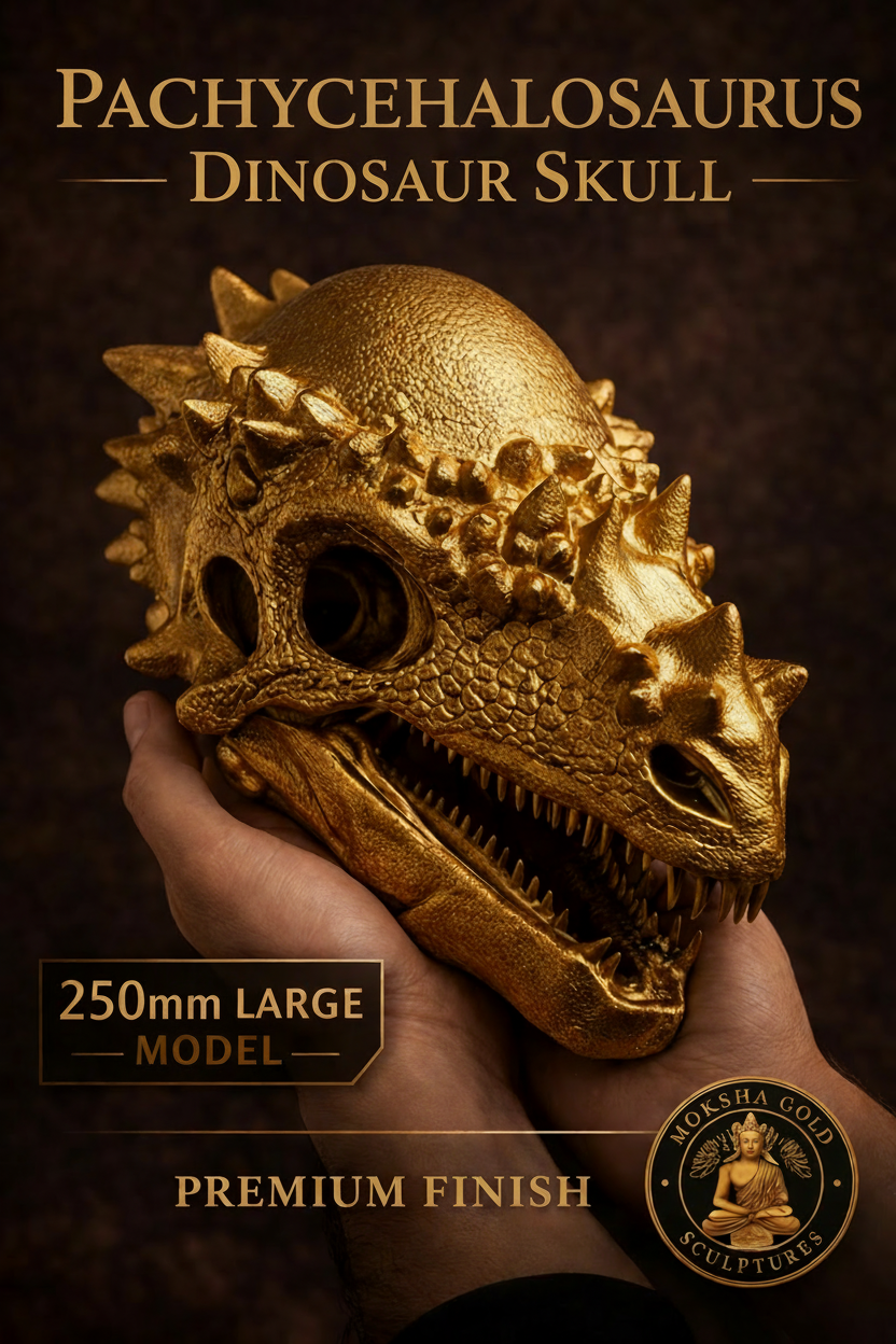 Pachycephalosaurus Skull 250mm | 3D Printed Dinosaur Skull Replica | Collectible Prehistoric Sculpture