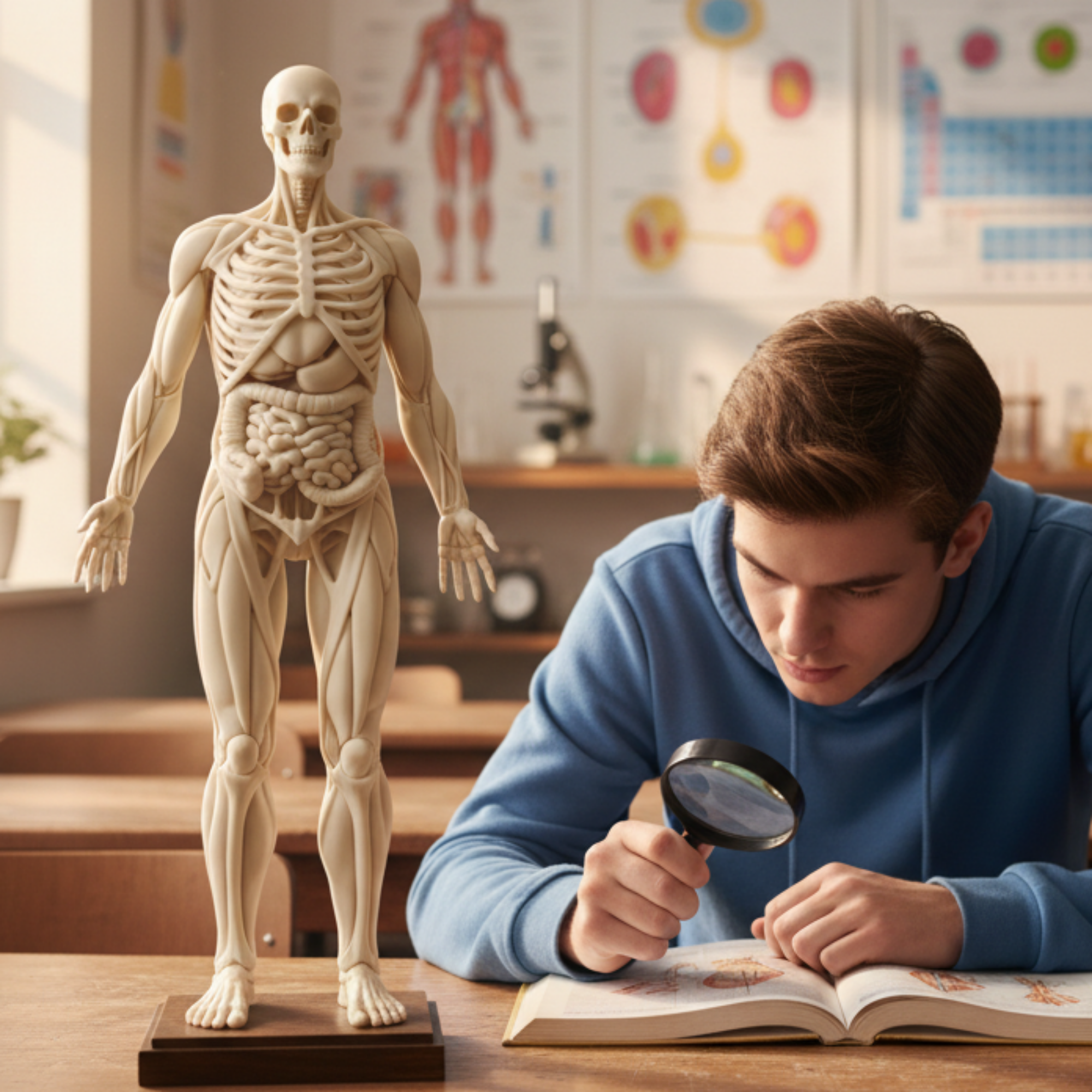 Human Anatomy Model 3D Print – Skeleton & Organs Figure | Educational Medical Model | PLA Nylon Resin | Desk Decor | Anatomy Gift