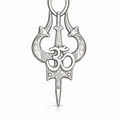 Om Shiva Trishul Pendant 35x17mm – Ornamental Necklace Charm – Casting Ready Jewelry Design