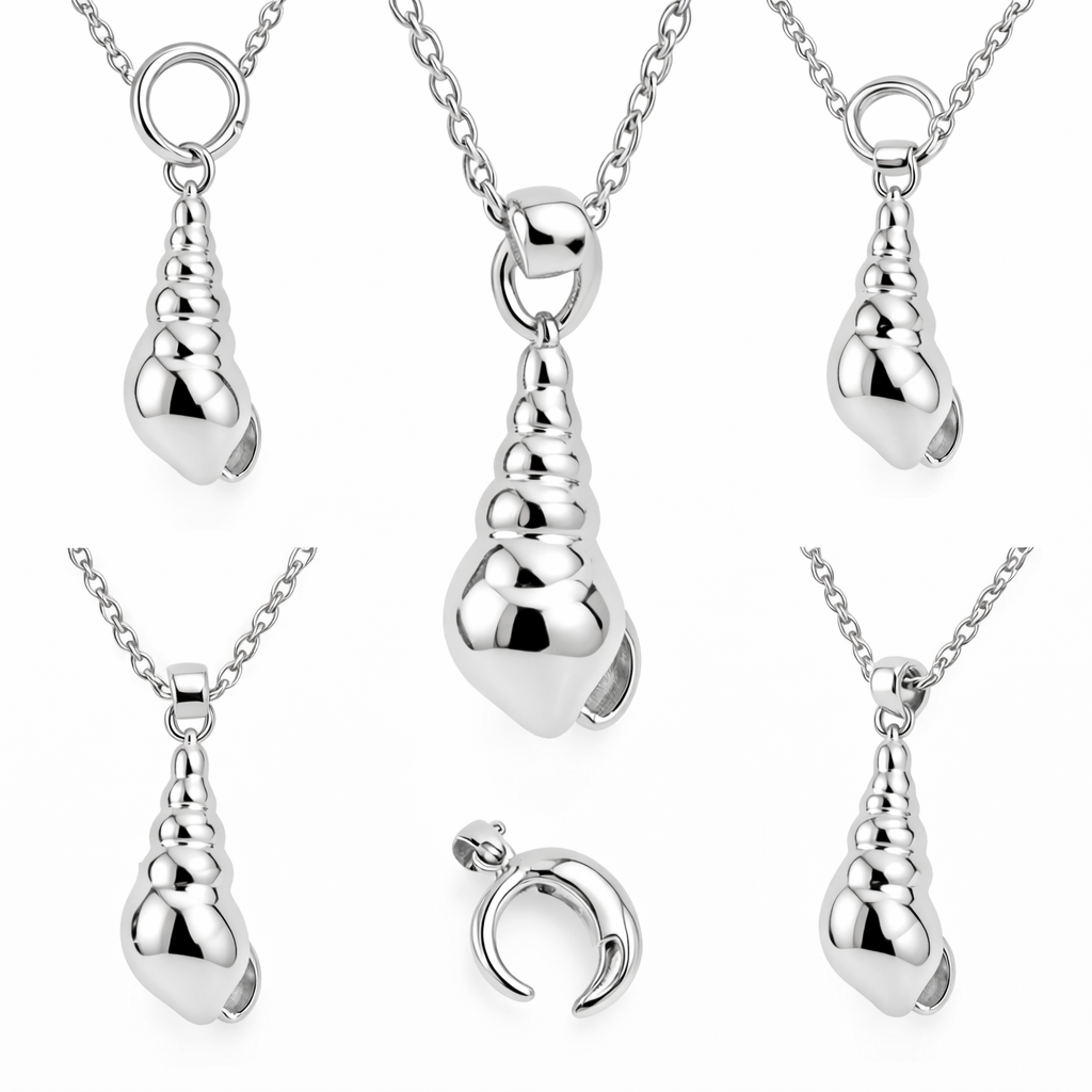 Solid Gold Spiral Shell Pendant – Ocean-Inspired Luxury Charm
