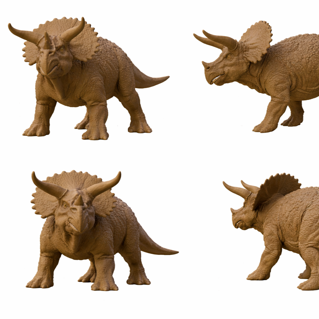 Triceratops 3D Printed Model – Dinosaur Sculpture | PLA & Smooth Nylon | Detailed Prehistoric Collectible | Various Colors
