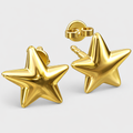 Star Stud Earrings Yellow Gold Rose Gold White Gold Minimalist Unisex Jewelry 12mm