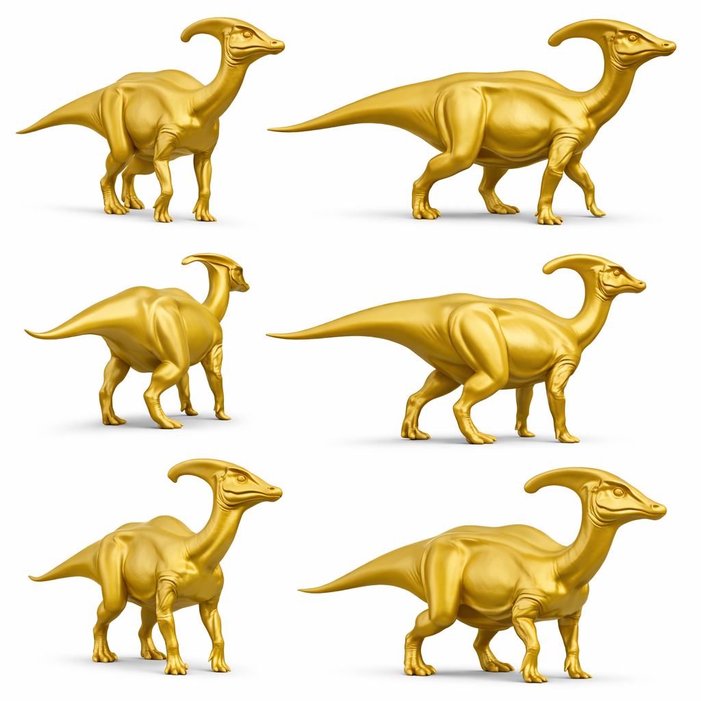 Parasaurolophus Dinosaur 3D Print (130mm) – Detailed Crest Dino Model – PLA, Nylon, Resin, TPU – Free Shipping