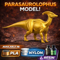 Parasaurolophus Dinosaur 3D Print (130mm) – Detailed Crest Dino Model – PLA, Nylon, Resin, TPU – Free Shipping