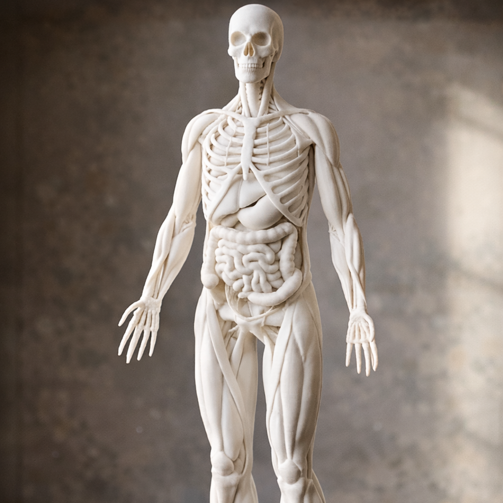 Human Anatomy Model 3D Print – Skeleton & Organs Figure | Educational Medical Model | PLA Nylon Resin | Desk Decor | Anatomy Gift
