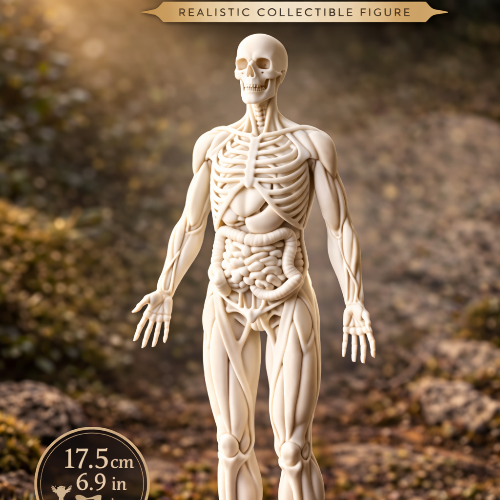 Human Anatomy Model 3D Print – Skeleton & Organs Figure | Educational Medical Model | PLA Nylon Resin | Desk Decor | Anatomy Gift