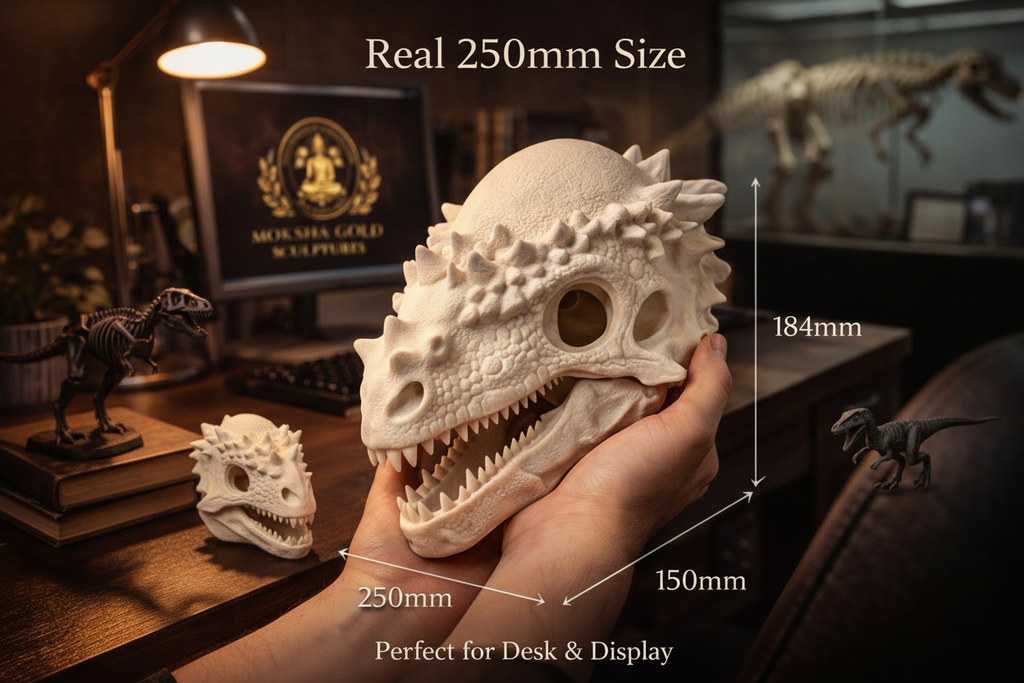Pachycephalosaurus Skull 250mm | 3D Printed Dinosaur Skull Replica | Collectible Prehistoric Sculpture