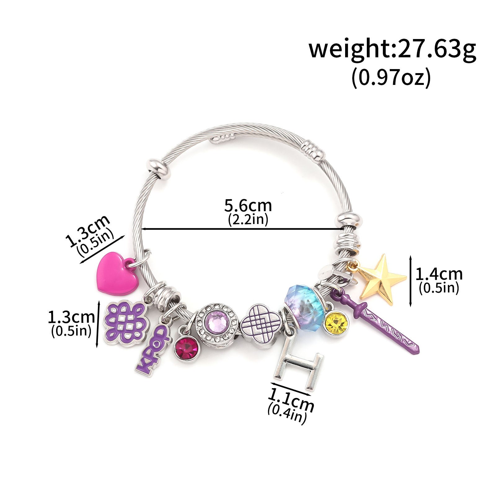 Anime Character Charm Bracelet - K-POP Demon Slayer DIY Pendant Jewelry
