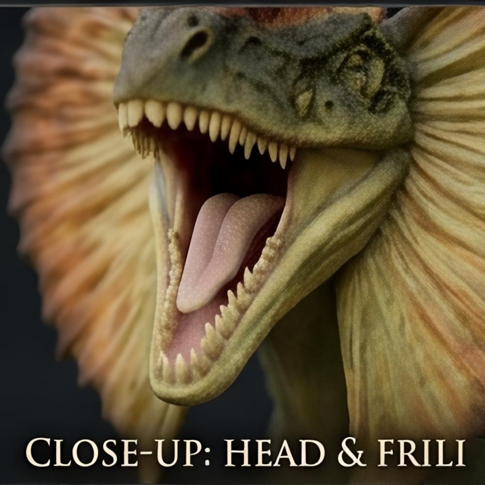 Dilophosaurus 3D Printed Model – Dinosaur Sculpture | PLA & Smooth Nylon | Various Colors | Detailed Prehistoric Collectible