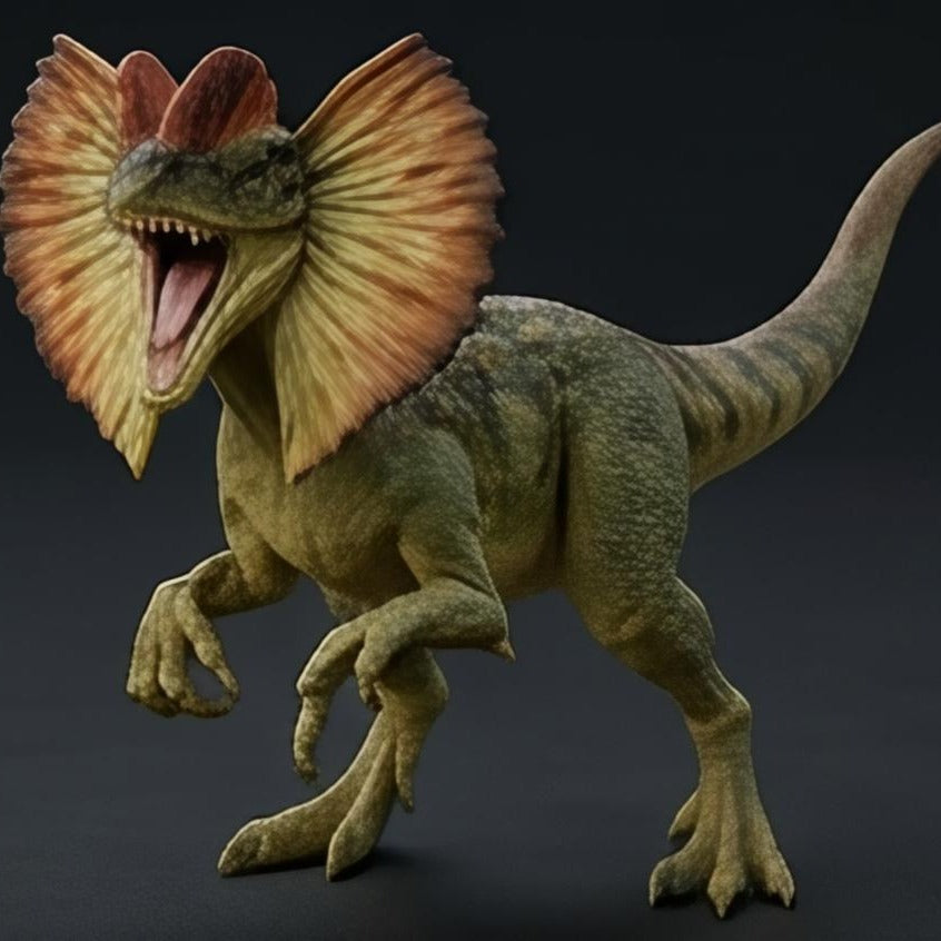 Dilophosaurus 3D Printed Model – Dinosaur Sculpture | PLA & Smooth Nylon | Various Colors | Detailed Prehistoric Collectible