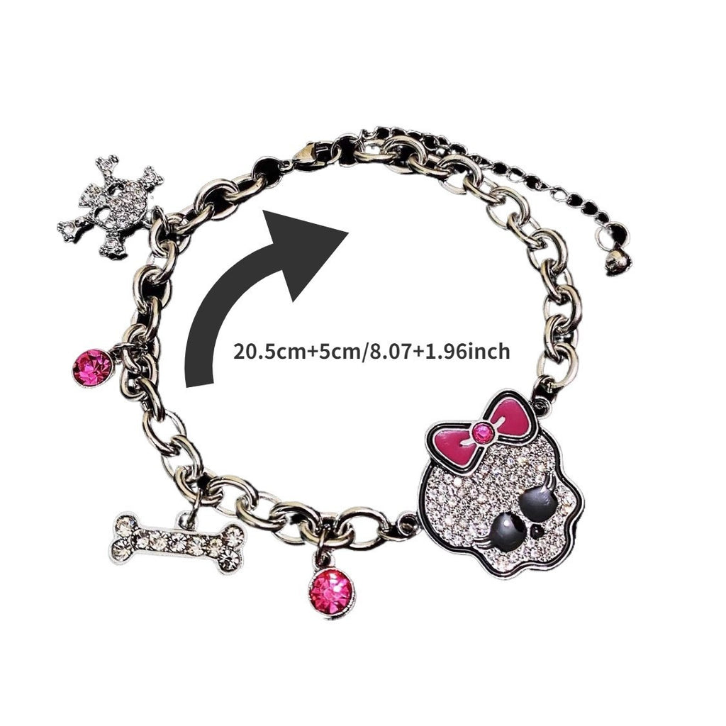 Y2K Skull Bracelet - Gothic Cool Girl Edgy Statement Jewelry