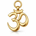 Gold Om Symbol Pendant 35x22mm – Polished Necklace Charm – Jewelry Casting Design