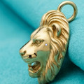 Lion Head Pendant Polished Silver Polished Brass Statement Animal Jewelry 20mm Unisex Pendant