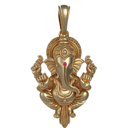 Lord Ganesh Pendant with Intricate Carvings – Modak & Blessing Gesture, Handcrafted Finis