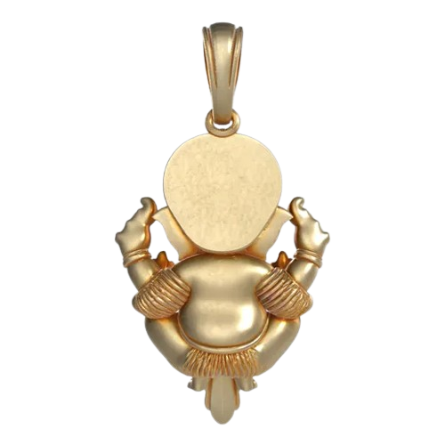 Gold Lord Ganesh Pendant with Intricate Fold Design – Sacred Modak & Blessing Gesture Charm